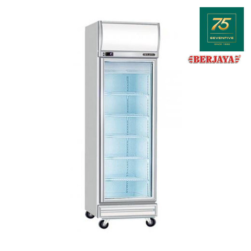 BERJAYA ตู้เย็นแบบประตูกระจก ตู้เย็นกระจกใส ประตูเดี่ยว ความจุรวม457ลิตร ชั้นวาง5ชั้น BER1-1D/DC-S