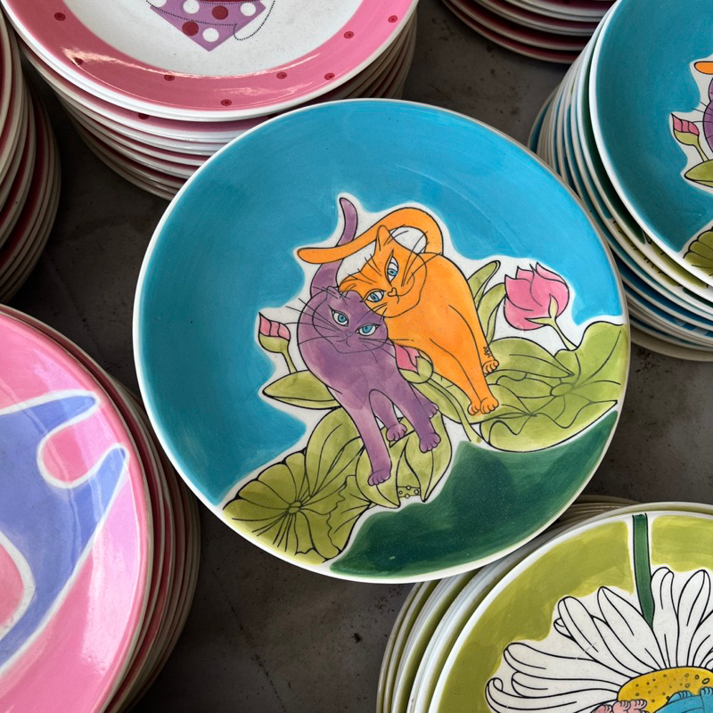 จานเซรามิกลายการ์ตูน จานลายแมว เซรามิกสามารถเข้าไมโครเวฟและเครื่องล้างจานได้ - รูปที่ 4