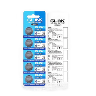 Glink ถ่านกระดุม CR2032 แบตเตอรี่ลิเธียม ทรงกลม แบน