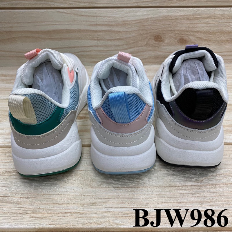 Baoji BJW 986 รองเท้าผ้าใบ (37-41) ขาวฟ้า/ครีมดำ/ครีมเขียว/ขาวน้ำเงิน ลก