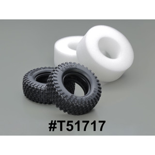 💥New💥 TAMIYA 51717 BLOCK PIN "ROUGH RIDE" TIRES (w/inner sponge, 2pcs.)