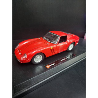 1962 Ferrari 250 GTOโมเดลรถยนต์ 1962 Ferrari 250 GTO  สัดส่วน 1:24 ทำจากเหล็ก ประตูเปิดปิดได้เหมือนจริง ล้อฟรีสไลด์วิ่ง