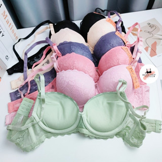 เสื้อในดันทรง ฟองหนา 3 เซน คัพA32-38 Beena 4001 มีโครง ผ้าลูกไม้โบตั๋น ฟองกลาง ทรงบล๊อคกลม