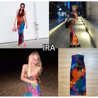 BY IRa Tulle dress เดรสเกาะอกใส่ไปทะเล ผ้า mesh ปริ้นลายคมชัด สวยเซกซี่ขยี้ใจ