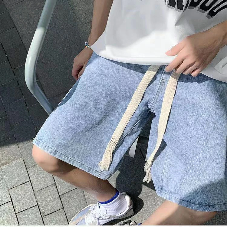 กางเกงยีนส์ขาสั้นผู้ชาย แฟชั่นเกาหลี ใส่สบาย S-2xl