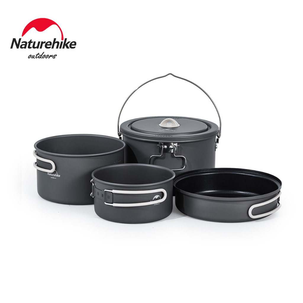 Naturehike ชุดหม้ออลูมิเนียม แบบพกพา สําหรับตั้งแคมป์ ปิกนิกกลางแจ้ง
