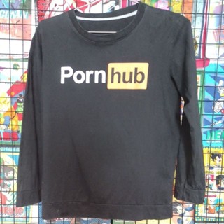 เสื้อยืดแขนยาว ลาย Pornhub Size S-M อก19/ยาว25