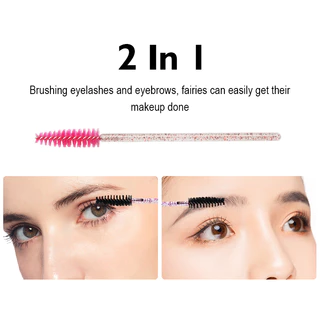 แปรงปัดขนตา หวีขนตา ปัดขนตา ปัดคิ้ว 50 ชิ้น แปรงแต่งหน้าขน หลากสี Eyelash Brush