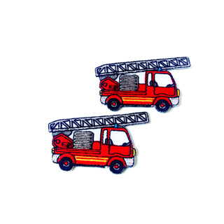 ตัวรีดติดเสื้อ รถดับเพลิง รถดับเพลิงจิ๋ว fire truck รถ สีแดง การ์ตูน1 ไบเกอร์  ตัวรีด (Size S) อาร์มรีด อาร์มรีดติดเสื้อ