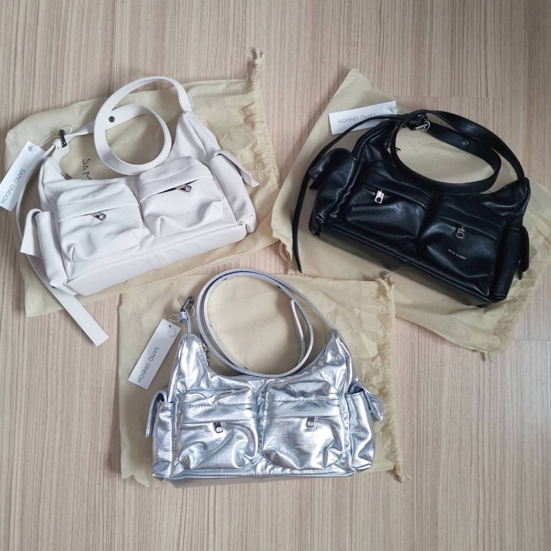 พร้อมส่งหลายสี Samo Ondoh Pocket Mug Bag size M กระเป๋าสะพายแบรนด์ดังของเกาหลี ฮิตมากๆ สายปรับระดับความยาวได้
