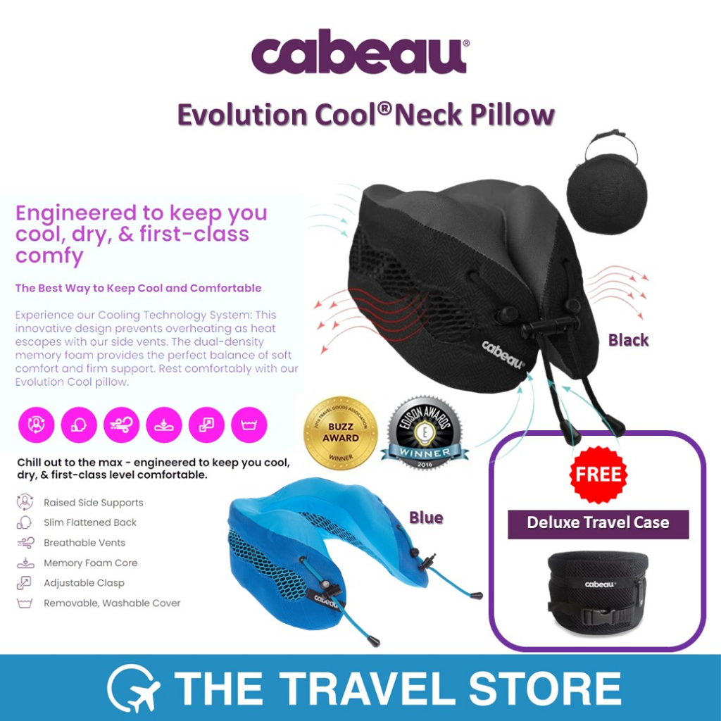 CABEAU Evolution Cool®Neck Pillow หมอนรองคอ Cooling System Technology บางเบา เย็นสบาย ไม่อึดอัด