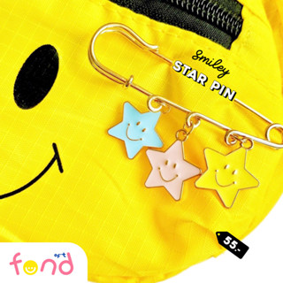 🌟เข็มกลัดจี้รูปดาวสีพาสเทลหน้ายิ้ม🙂star smiley pin