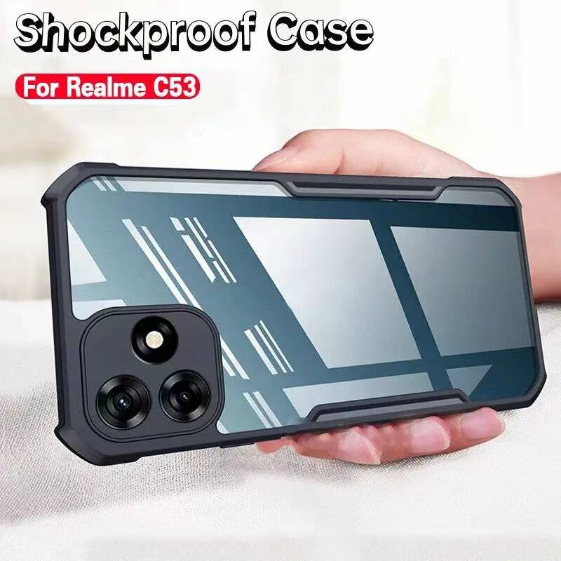 Realme C53/Realme C55เคสกันกระแทกขอบสีหลังใสOPPO A59 5G/A78 5G/4G/A98 5G/Reno9/Reno9Pro/Reno 8T 5G/A
