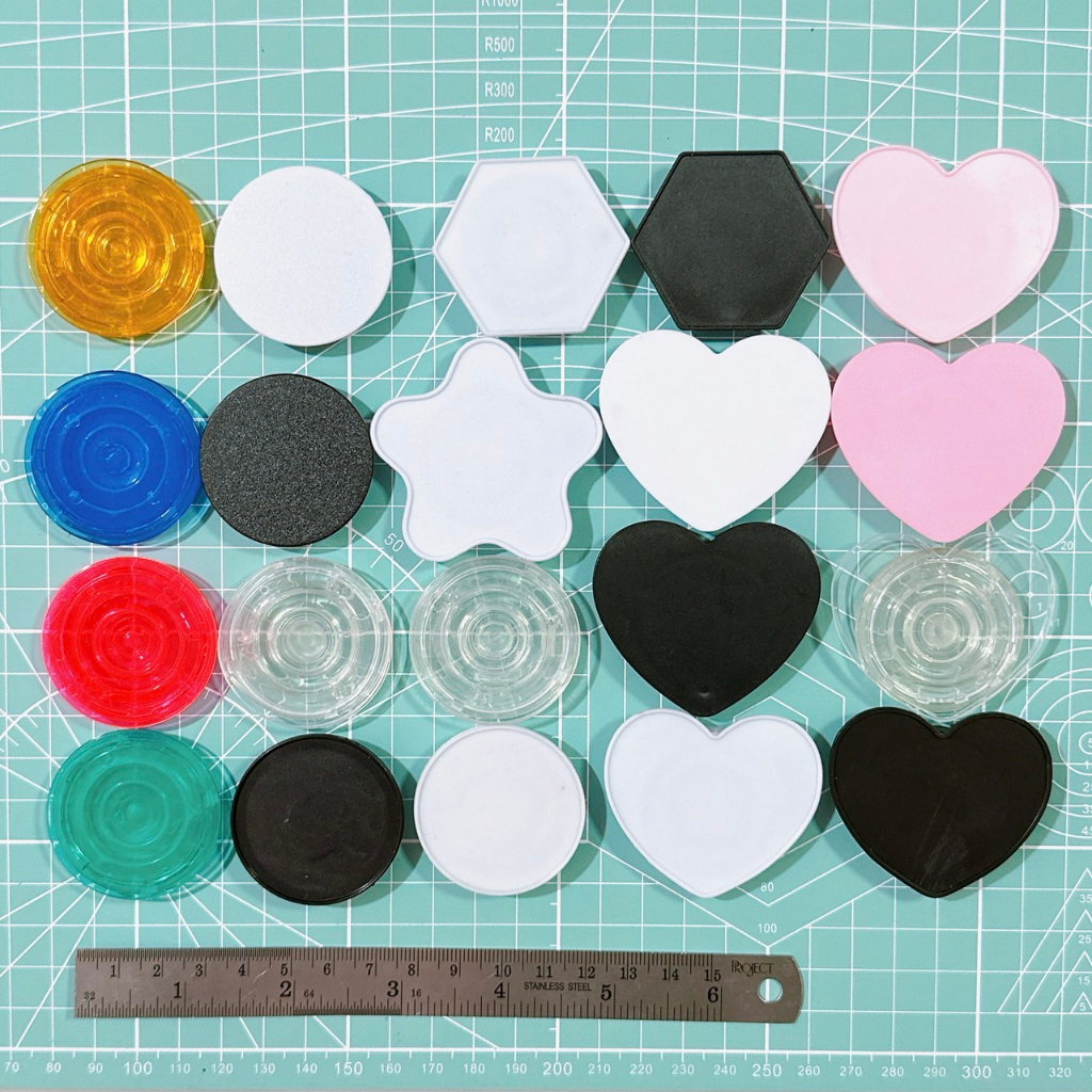griptok กิฟต๊อกใส แหวนโทรศัพท์เปล่า popsocket แหวนสี มีขอบ/ไม่ขอบ วงกลม/หัวใจ/ดาว/หกเหลี่ยม (ช่วงโปร) diy งานฝีมือ