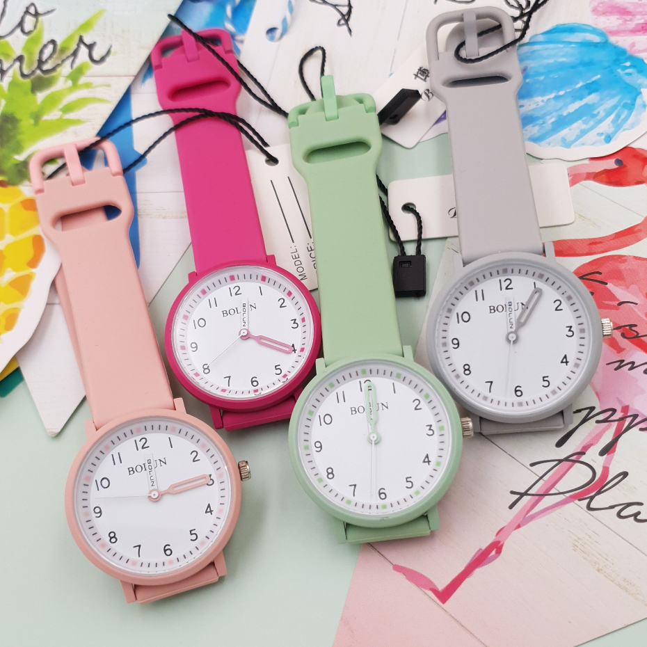 นาฬิกาข้อมือ นาฬิกาแฟชั่น Bolun ( โบลัน ) แบรนด์แท้ สายยาง หลากสี รุ่น ปั๊มเข็ม ( แถมฟรี !! กล่องกระดาษ )
