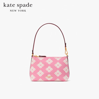 KATE SPADE NEW YORK SPADE FLOWER TWO-TONE CANVAS EAST WEST POCHETTE KC095 กระเป๋าสะพายข้าง