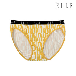 ELLE LINGERIE | กางเกงในรูปแบบ Bikini คอลเลคชั่นลายพิมพ์โลโก้กราฟฟิค สีเหลือง | LU2871