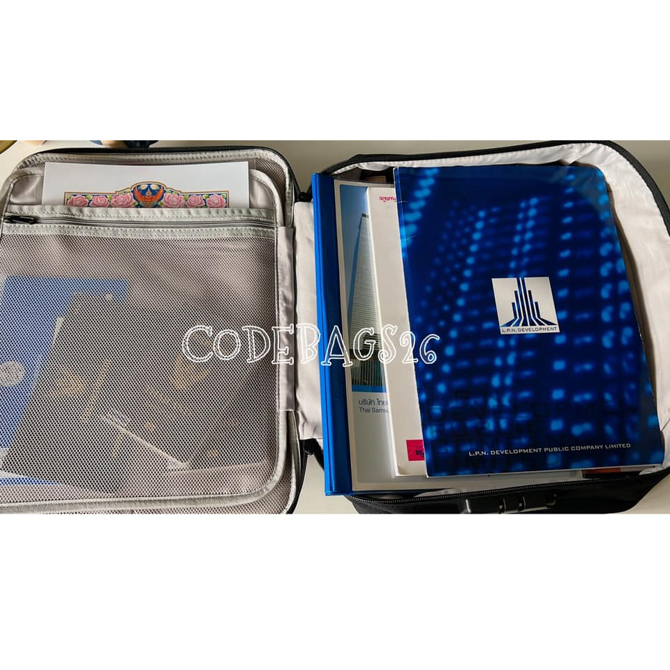 (CODEBAGS26/ส่งฟรี) กระเป๋าเก็บโฉนดขนาดใหญบิ๊กไซด์B4 กระเป๋าจัดระเบียบเอกสาร กระเป๋าใส่เอกสารไปทำงาน ตั้งรหัสล็อก กรมธรร