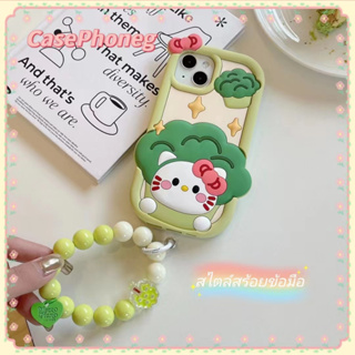 🍑CasePhoneg🍑จัดส่งภายใน24ชม สไตล์สร้อยข้อมือ iPhone 11 14 pro max ป้องกันการหล่น ขอบเต็ม การ์ตูน case for iPhone 12 13