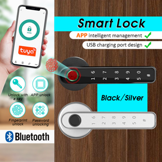 ล็อคลายนิ้วมือ Digital Door lock กลอนประตูดิจิตอล ลายนิ้วมือ / รหัสผ่าน / กุญแจ