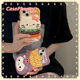 🍑CasePhoneg🍑ป้องกันการหล่น ขอบเต็ม iPhone 11 14 pro max การ์ตูน สาวน่ารักหัวใจ คุโลมิ รุ่นคู่ case for iPhone 12 13