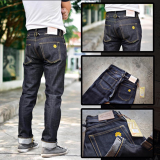 [ลิขสิทธิ์แท้] SEVENTYFOUR DENIM : แสงสุริยัน 16 oz. ผ้าดิบริมแดง ทรงกระบอกเล็ก