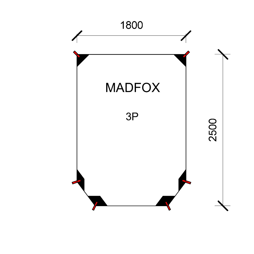 กราวชีท  Madfox 3p แผ่นปูรองเต็นท์ ตรงรุ่น เสริมยื่นหน้า