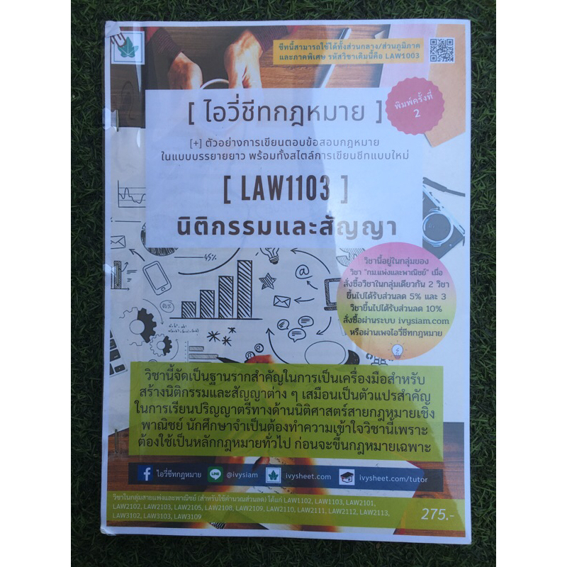 ไอวี่ชีทกฎหมาย Law1103นิติกรรมและสัญญา