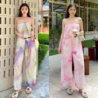 พร้อมส่งแล้วค่า🔥 HOT กว่าอากาศต้องยกให้แบบใหม่ตัวนี้เลย “Sandy jumpsuit”🌊 (490฿ฟรีส่ง) ใจละลายไปเลย จั๊มสูทเกาะอก tshop