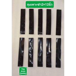 ถุงเพาะชำสีดำขนาด 2×12 นิ้ว จำนวน 10 ใบ