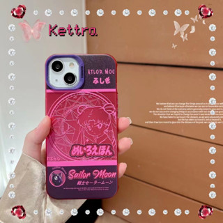 💜Kettra💜ป้องกันการหล่น ขอบเต็ม iPhone 11 14 pro max เซเลอร์มูน ญี่ปุ่น สองมิติ กุหลาบแดง case for iPhone 12 13