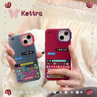 💜Kettra💜ป้องกันการหล่น ขอบเต็ม iPhone 11 14 pro max รุ่นคู่ อินเตอร์เฟซการแชท ความคิดสร้างสรรค์ case for iPhone 12 13