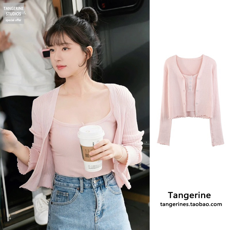 สายเดี่ยว+คาร์ดิแกน ตามเจ้าลู่ซื่อ🍒นางเอกในซีรีย์เรื่อง “Hidden love EP.8 แอบรักให้เธอรู้” ตรงปก💯