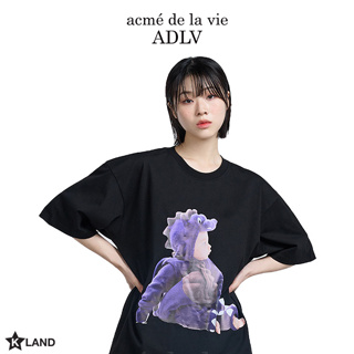 ADLV (acmé de la vie) BABY FACE PURPLE DINOSAUR SHORT SLEEVE T-SHIRT (ADL23TS0016U)