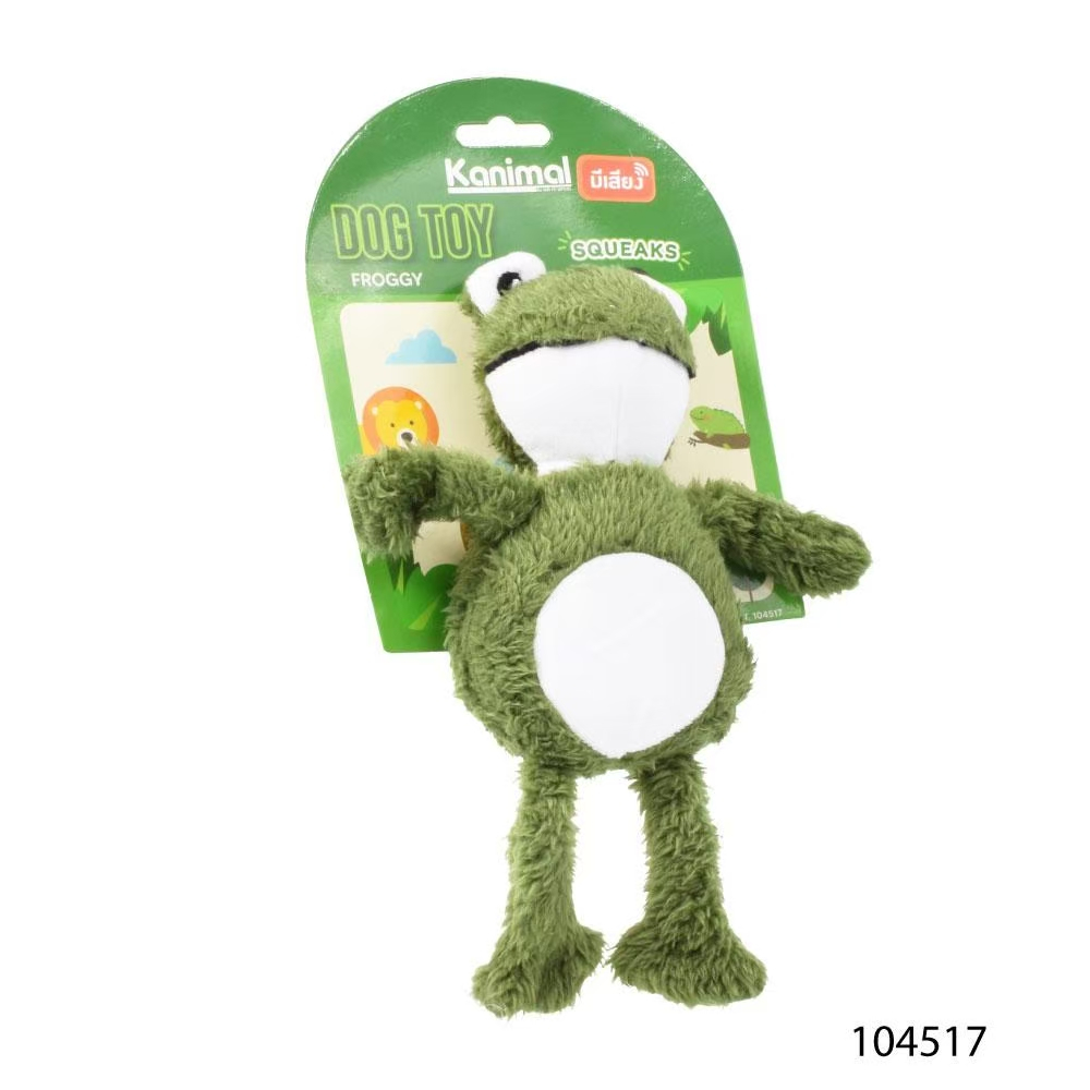 [104517] Kanimal Dog Toy ของเล่นสุนัข ของเล่นตุ๊กตาผ้า รุ่น Froggy บีบมีเสียง สำหรับสุนัขพันธุ์เล็ก-กลาง 20.5x18.5 ซม.