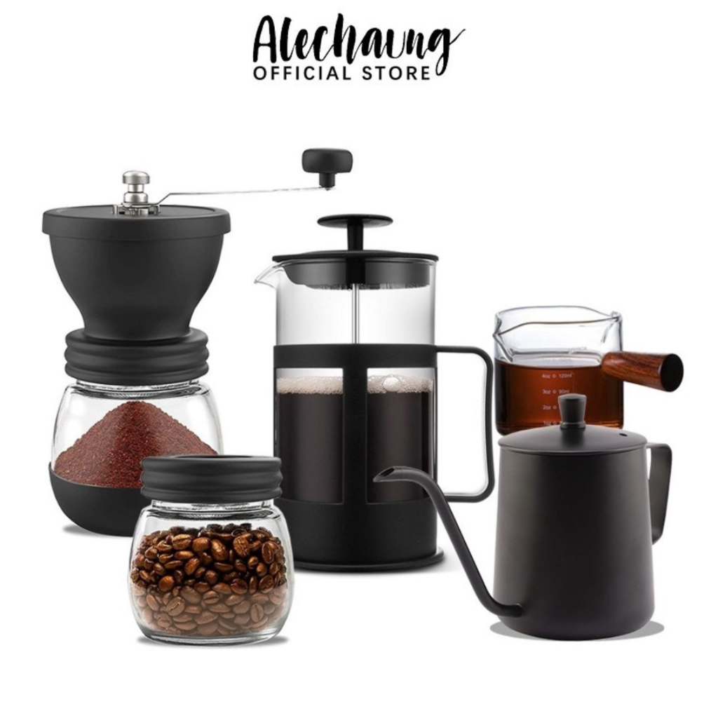 Alechaung ชุดชงกาแฟ ชุดดริปกาแฟ ชุดเหยือกชงกาแฟ drip coffee set อุปกรณ์ดริปครบเซ็ท สำหรับแคมปิ้ง