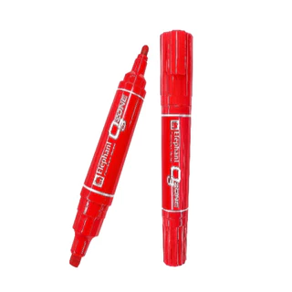 ปากกาเคมี 2 หัว ตราช้าง OZONE Permanent Marker หมึกน้ำเงิน / ดำ / แดง (จำนวน 1 ด้าม)