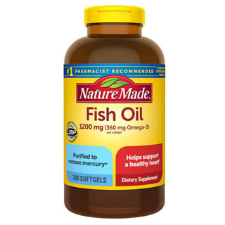 🔥🔥Exp.09/2024 (300 เม็ด) Nature Made Fish Oil 1200 mg (360 mg Omega-3)