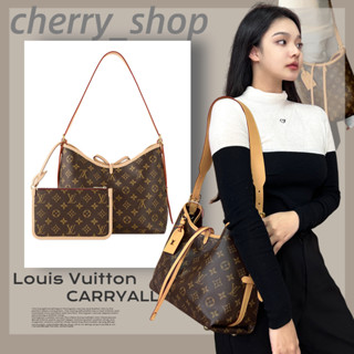 🍒Louis Vuitton กระเป๋ารุ่น CARRYALL PM &amp; MMผู้หญิง/กระเป๋าถือ lv bag