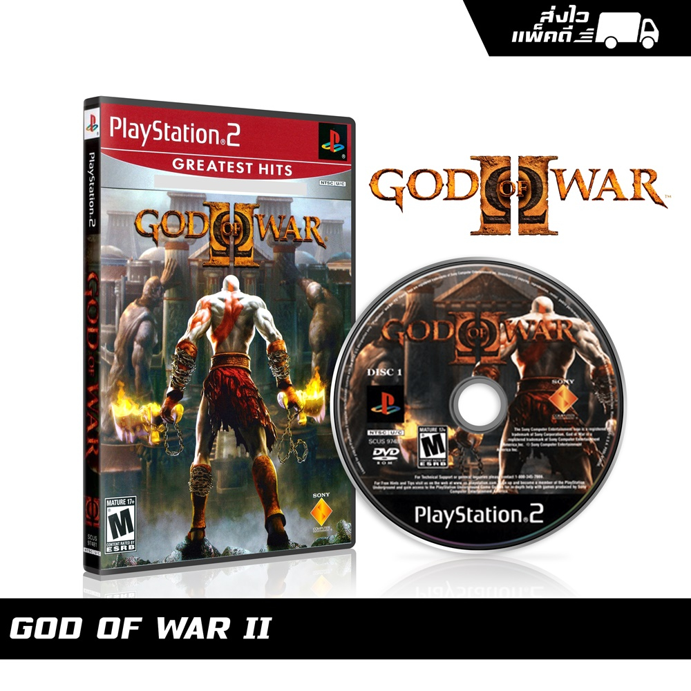 แผ่นเกม PS2 God of War 2 (english) สกรีนแผ่น พร้อมปกใส่กล่อง