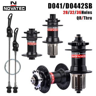 ดุมล้อจักรยานเสือภูเขา 32 รู NOVATEC  D041SB/D042SB 6-Bolt Hub HG สำหรับ8/9/10/11/12 สปีด (สีดำ)