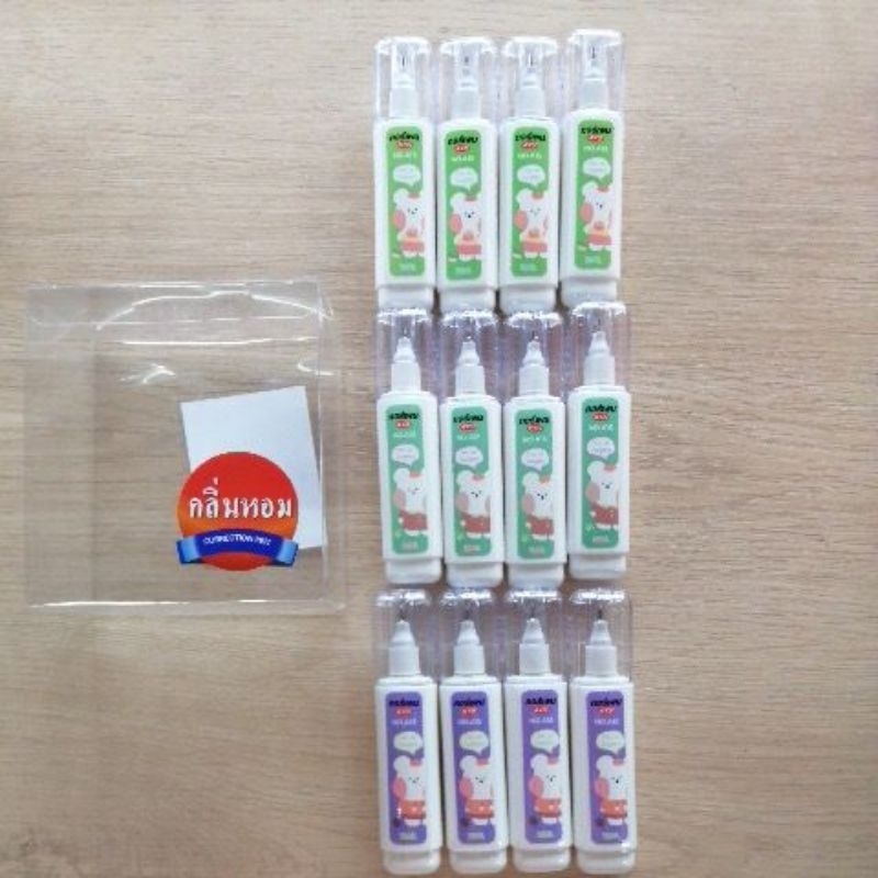 ปากกา​ ลบคำผิด​ คอร์เพน​ No.​ A15  ด้ามแบนขาว​ฝาใส​  12​ ML. (1x12​ ด้าม)​