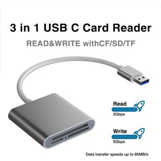 USB 3.0เครื่องอ่านการ์ด CF SD เครื่องอ่านการ์ดแฟลชการ์ด TF Micro SDHC MD MMC SDHC SDXC สำหรับ Windows Mac อลูมิเนียม