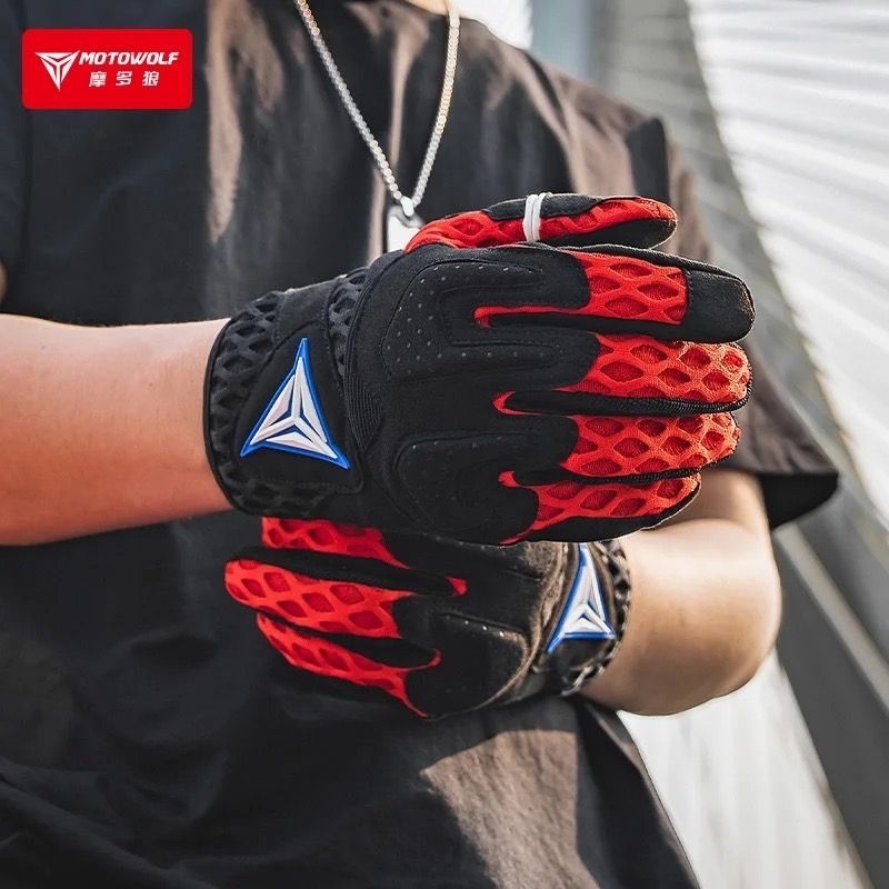 MOTOWOLF MDL 0339 Motorcycle Riding Gloves ถุงมือสำหรับมอเตอร์ไซด์ แบบผ้าระบายอากาศดี