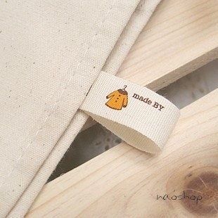 เทปผ้า Cotton พิมพ์ลาย Made by label หน้ากว้าง 1.5 cm. 1 set มี 4 ลาย ราคา/หลา