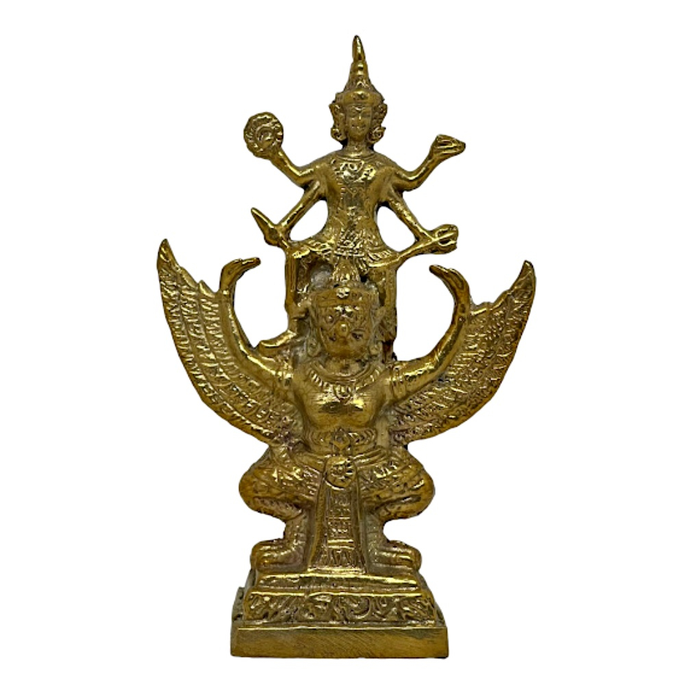 พระนารายณ์ทรงครุฑ พระนารายณ์ทรงสุบรรณ เทวรูปทองเหลือง Vishnu on Garuda Brass Statue Home Decor by Bo