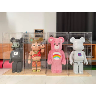 พร้อมส่ง - กล่องอะคริลิค กล่อง BEARBRICK 1000% กล่องครอบ โมเดล ฐานไม้แท้อย่างดี สินค้าแข็งแรงแน่นอน