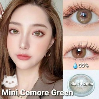 คอนแทคเลนส์ รุ่น Mini Cemore สีเขียว/Green มีค่าสายตา (0.00)-(10.00)