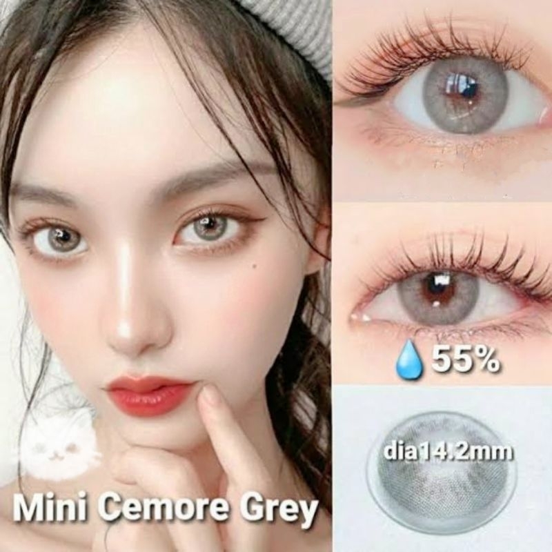คอนแทคเลนส์ รุ่น Mini Cemore สีเทา/ตาล Gray/Brown มีค่าสายตา (0.00)-(10.00)