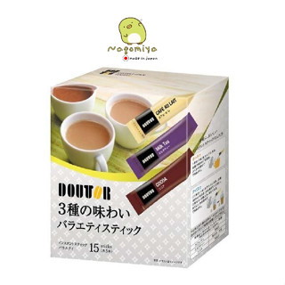 EXP24/08 Doutor coffee 3 flavors variety stick (15sticks) กาแฟญี่ปุ่น กาแฟสำเร็จรูป Cafe au lait, Milk tea, Cocoa 5each